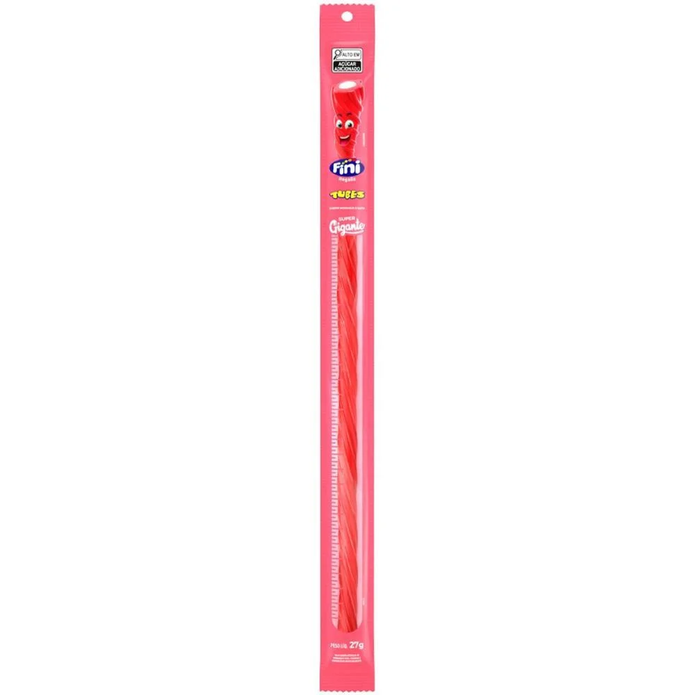 Doce Tubes Morango 27G Gigante Fini (Cx.c/24) - imagem 4