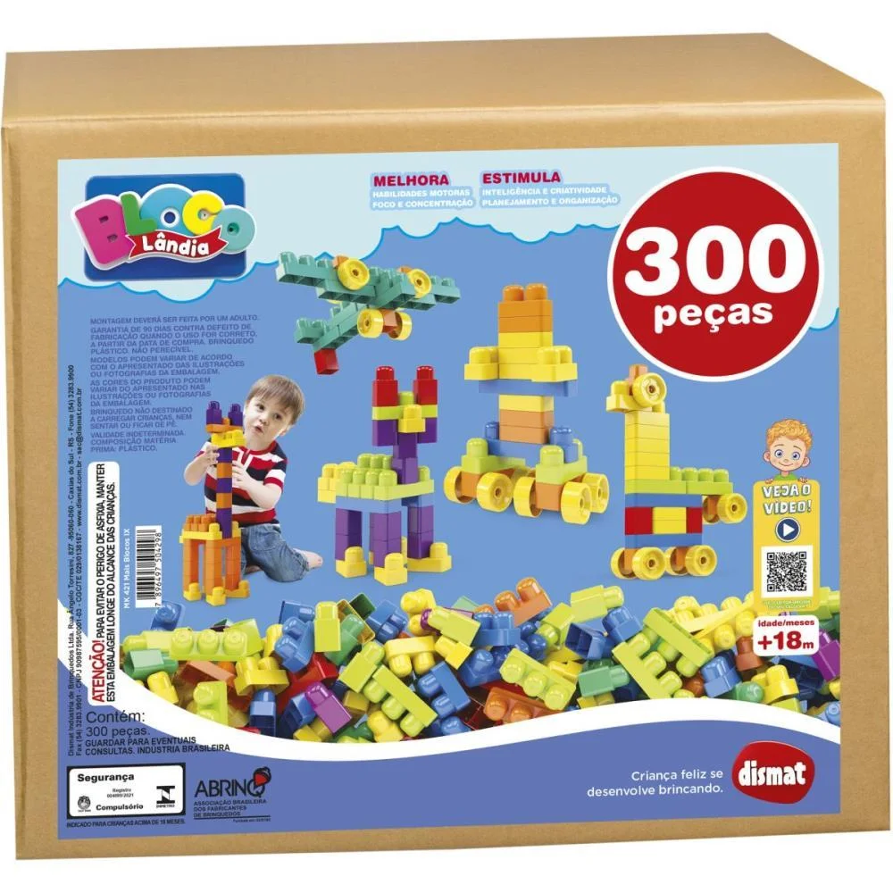 Brinquedo Para Montar Mais Blocos Ix 300Pcs Dismat (Unidade) - imagem 2