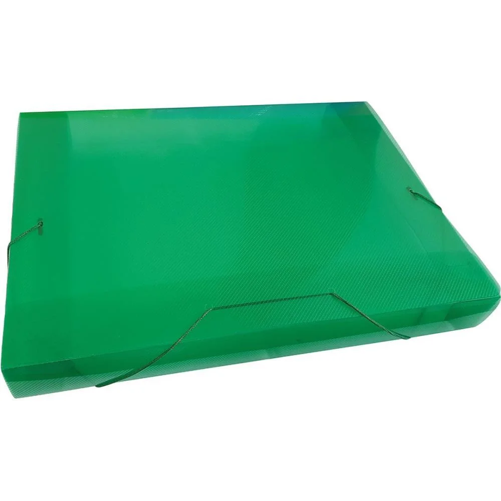 Pasta Aba Elastica Plastica Oficio 20Mm Verde Acp (Pct.c/10) - imagem 3