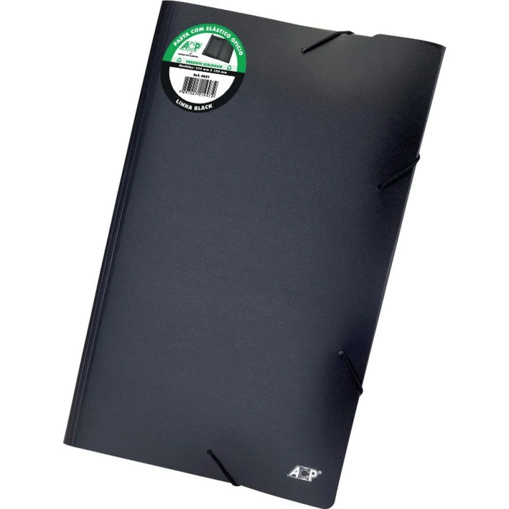 Pasta Aba Elastica Plastica Oficio Linha Black Acp (Pct.c/10) - imagem 2