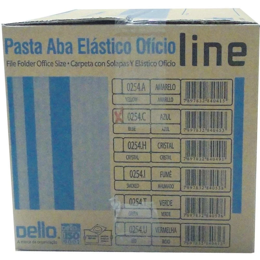 Pasta Aba Elastica Plastica Oficio Azul Delloline Dello (Pct.c/10) - imagem 4
