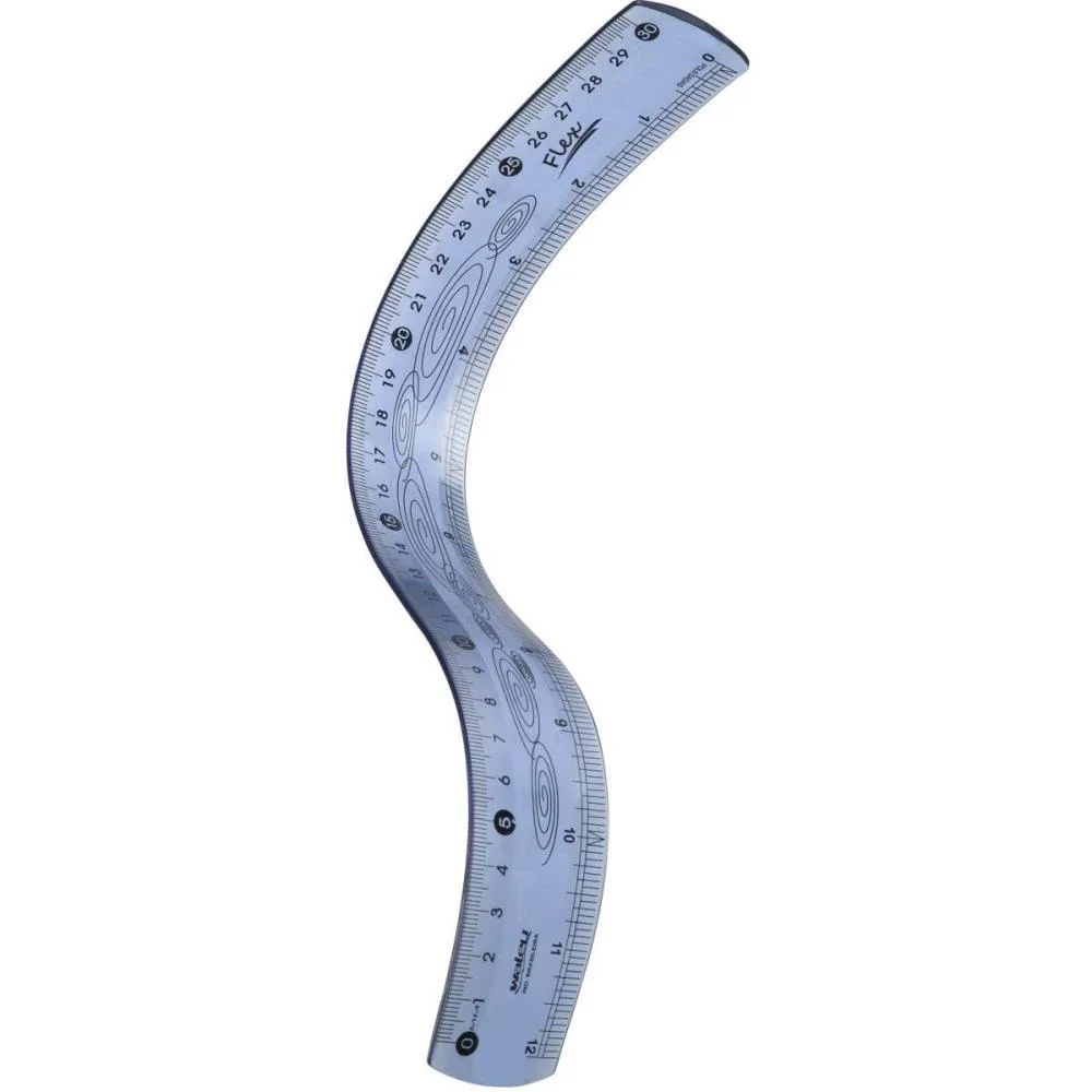 Regua Mole Flexivel 30Cm. Azul Maxcril (Pct.c/10) - imagem 2