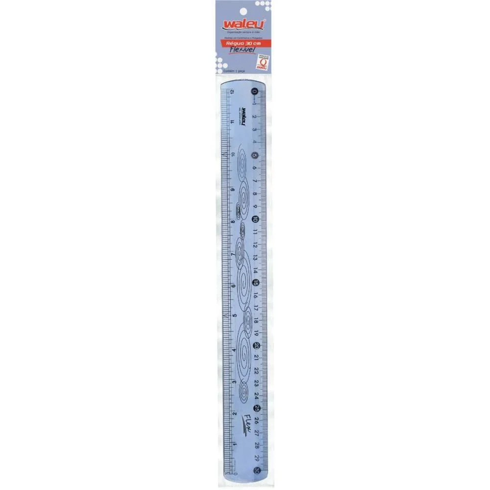 Regua Mole Flexivel 30Cm. Azul Maxcril (Pct.c/10) - imagem 4