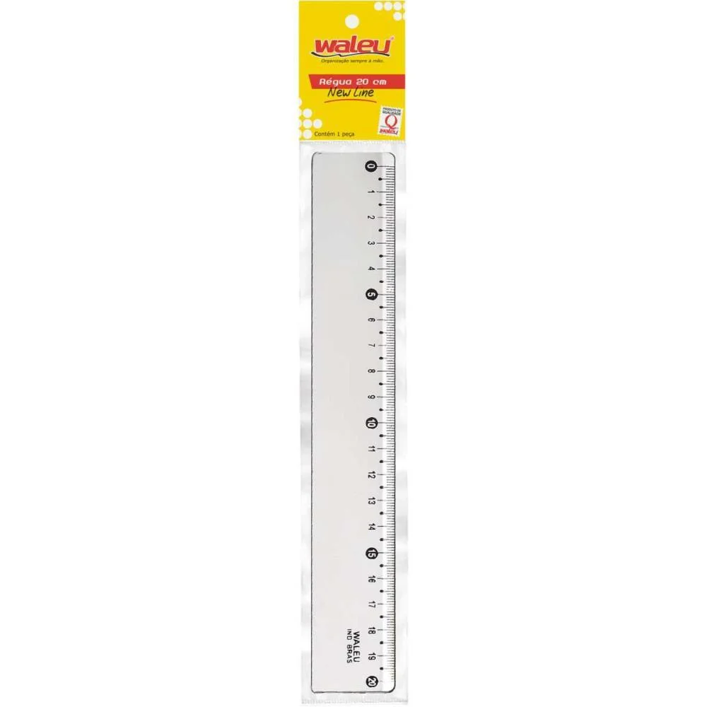 Regua De Poliestireno New Line Cristal 20Cm. Maxcril (Pct.c/10) - imagem 4