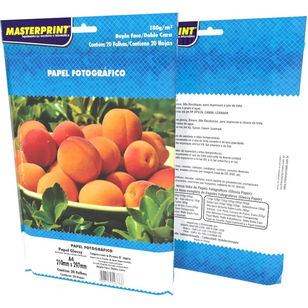 Papel Fotografico Inkjet A4 Glossy Dupla Face 180G Masterprint (Pct.c/20) - imagem 3