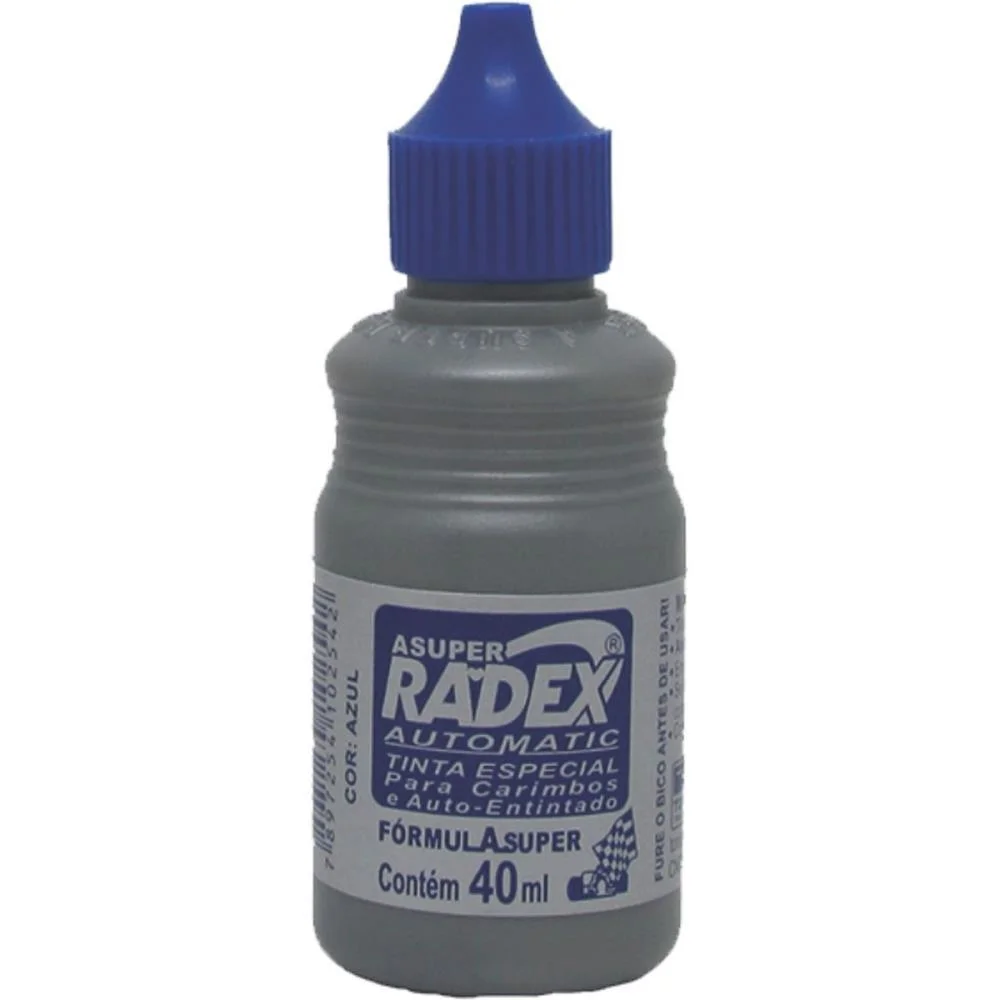 Tinta Para Carimbo 40Ml Azul Automatico Radex (Cx.c/12) - imagem 3