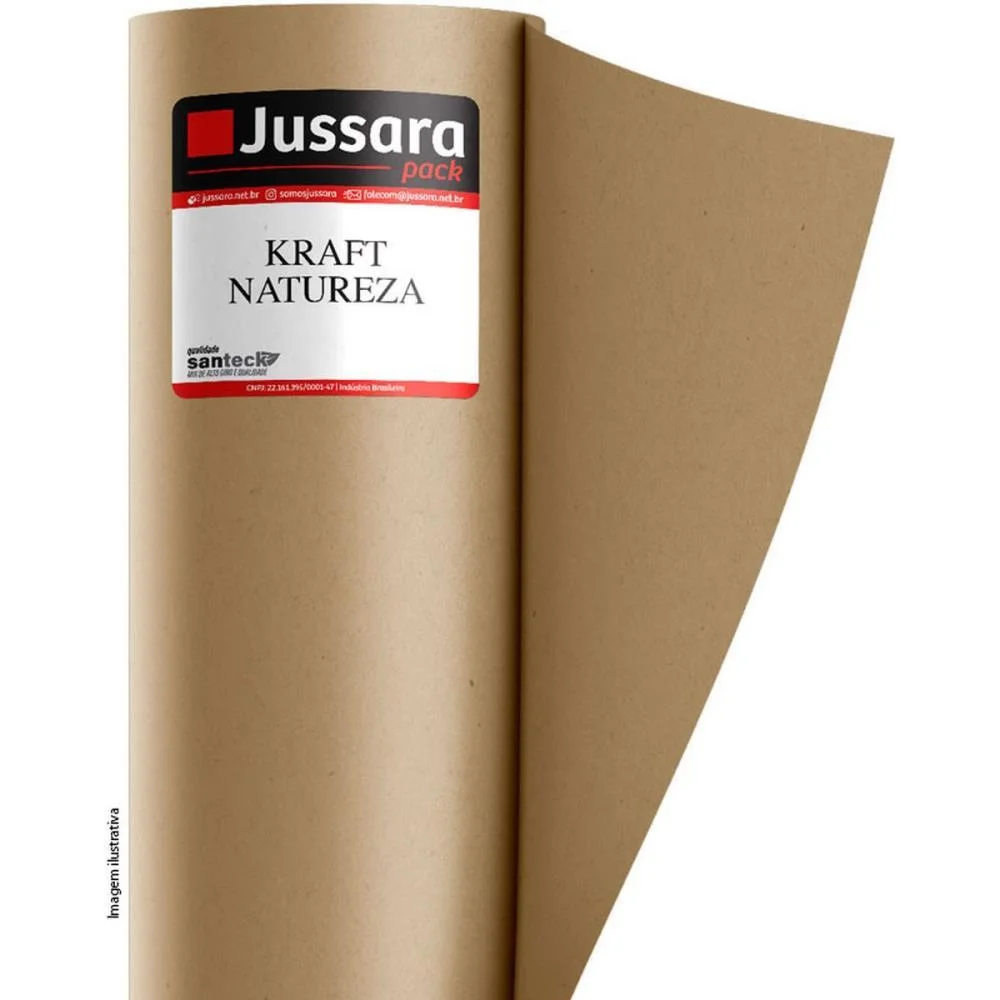 Papel Kraft Bobina 60Cmx140M 80G. 7Kg S/Brilho Santeck (Bobina) - imagem 3