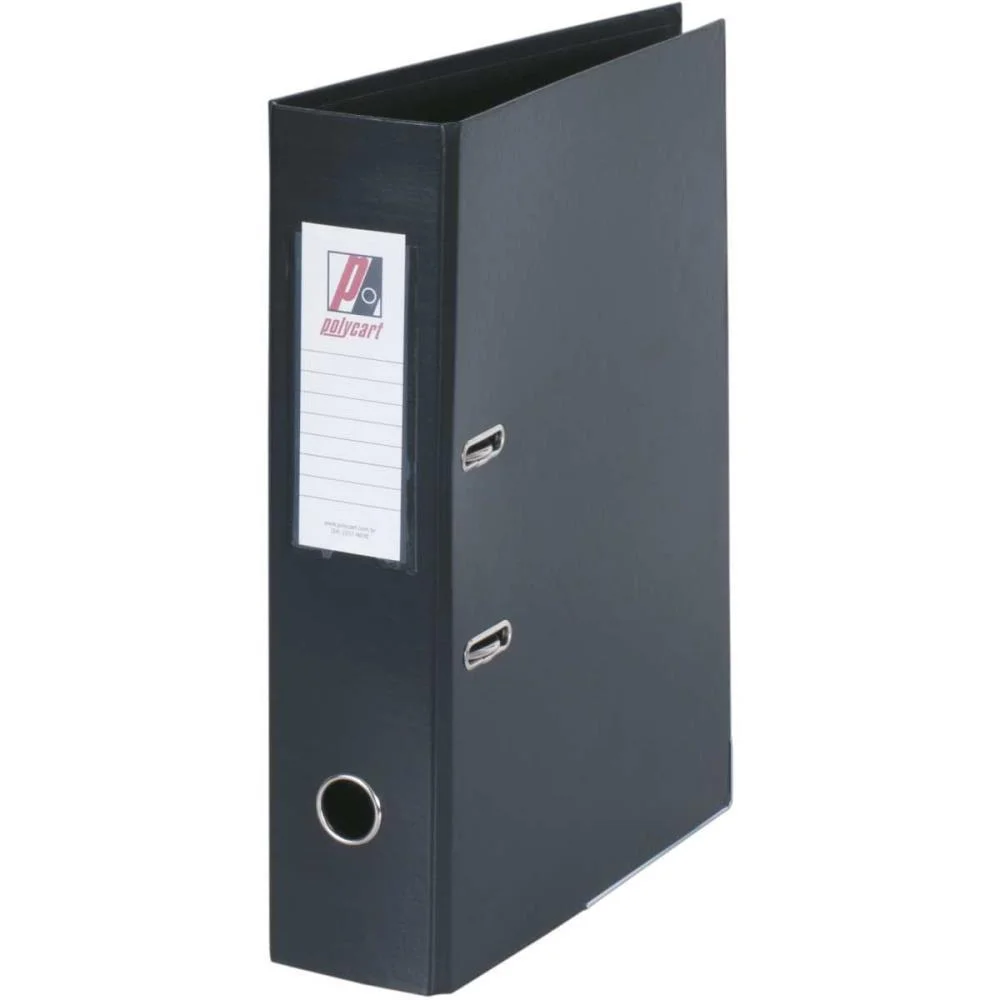 Pasta Registradora Oficio Larga Preta Color Polycart (Pct.c/04) - imagem 2