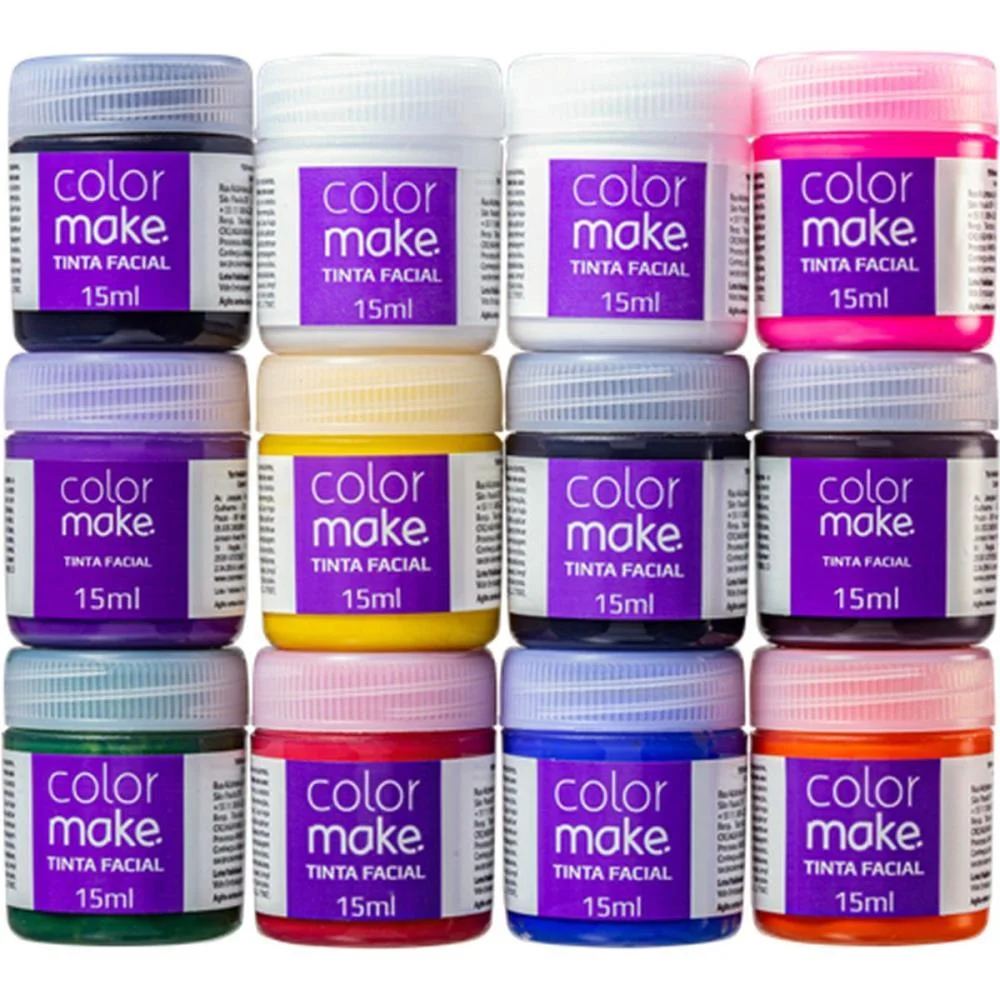 Pintura Facial Liquida 15Ml. 12 Cores (S) Colormake (Dp.c/12) - imagem 3