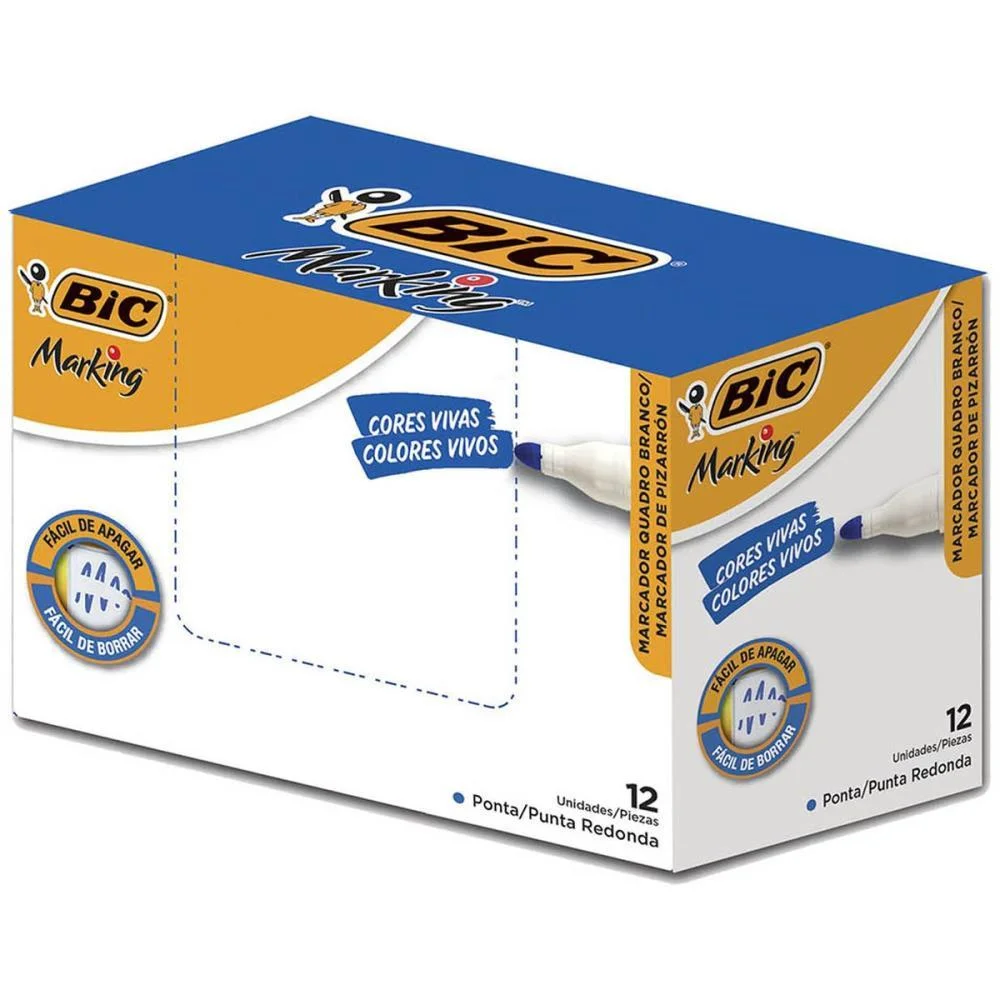Pincel Quadro Branco Marking Recarregavel Azul Bic (Cx.c/12) - imagem 3
