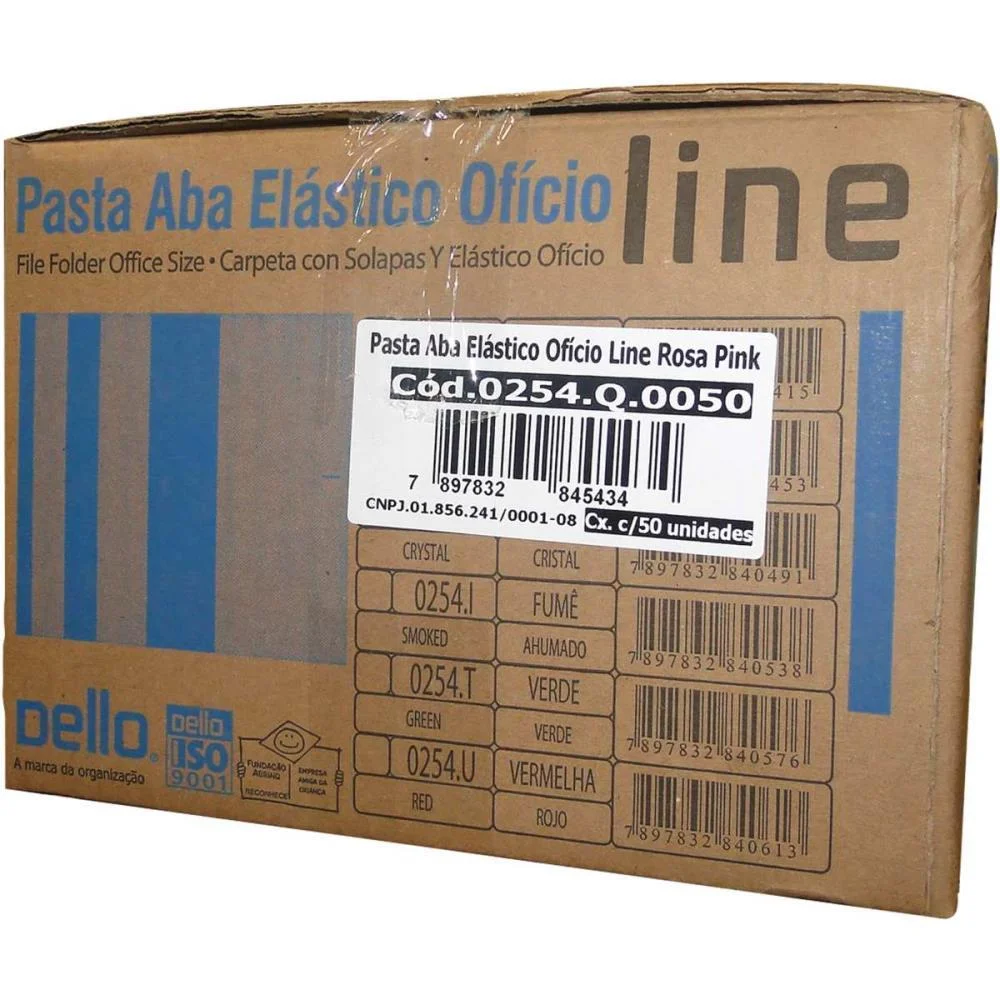 Pasta Aba Elastica Plastica Oficio Pink Delloline Dello (Pct.c/10) - imagem 4