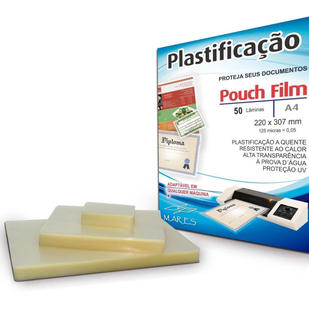 Plastico Para Plastificacao Pouch Film A4 220X307 (0,05) Mares (Conj/50) - imagem 3