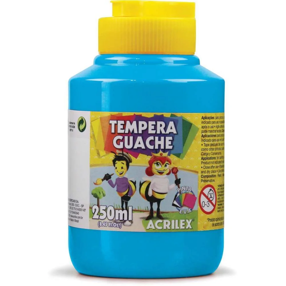 Tinta Guache 250Ml Azul Celeste Acrilex (Pct.c/03) - imagem 2