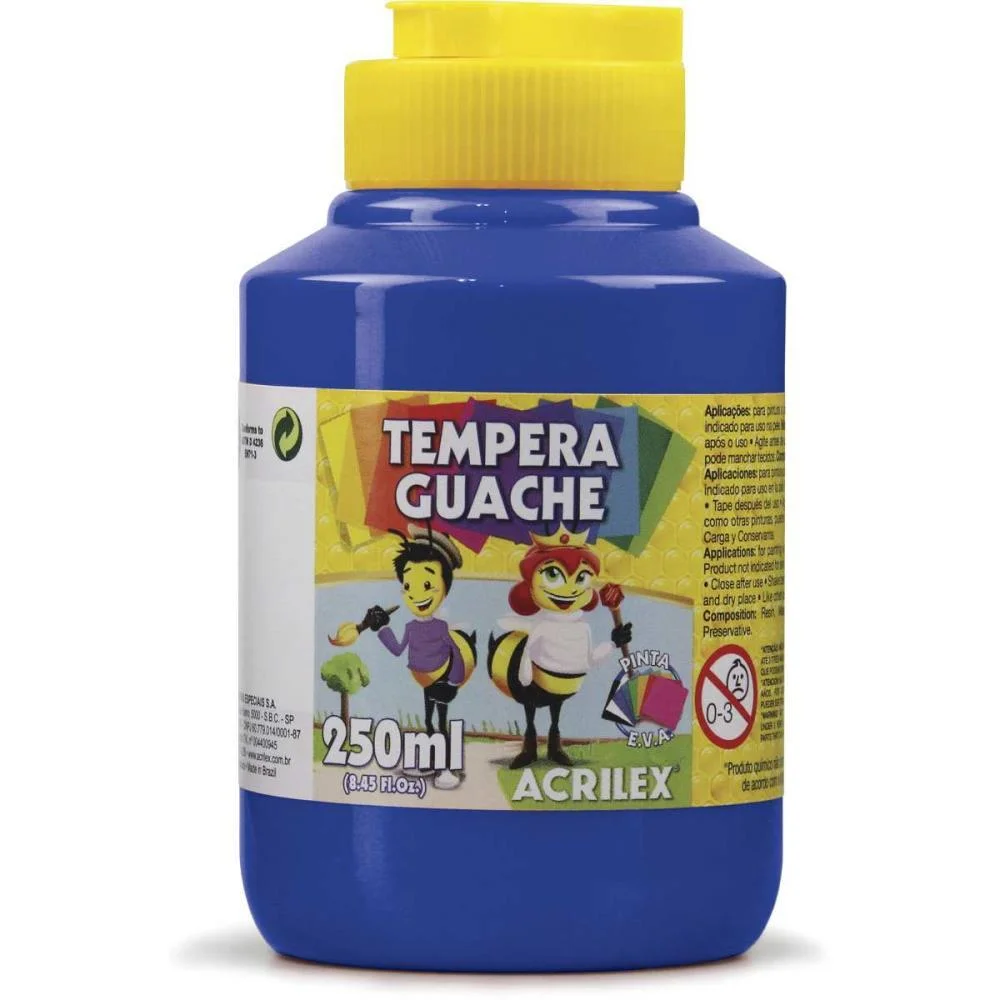 Tinta Guache 250Ml Azul Turquesa Acrilex (Pct.c/03) - imagem 3
