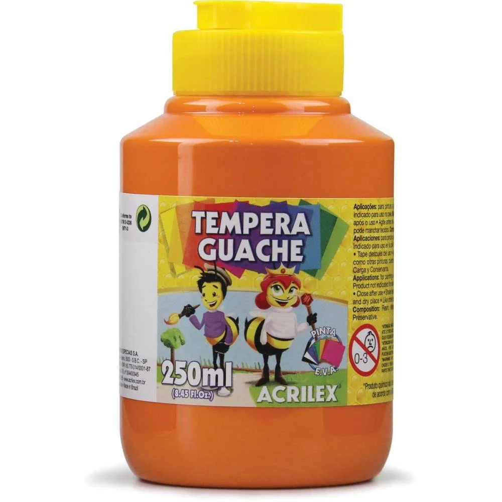 Tinta Guache 250Ml Laranja Acrilex (Pct.c/03) - imagem 2