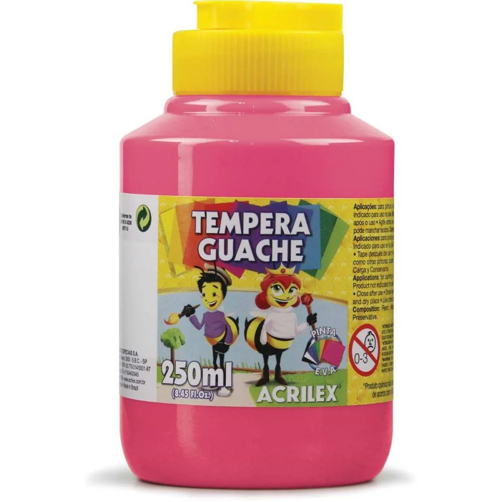 Tinta Guache 250Ml Rosa Acrilex (Pct.c/03) - imagem 3