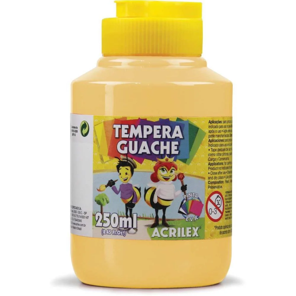 Tinta Guache 250Ml Amarelo Pessego Acrilex (Pct.c/03) - imagem 2