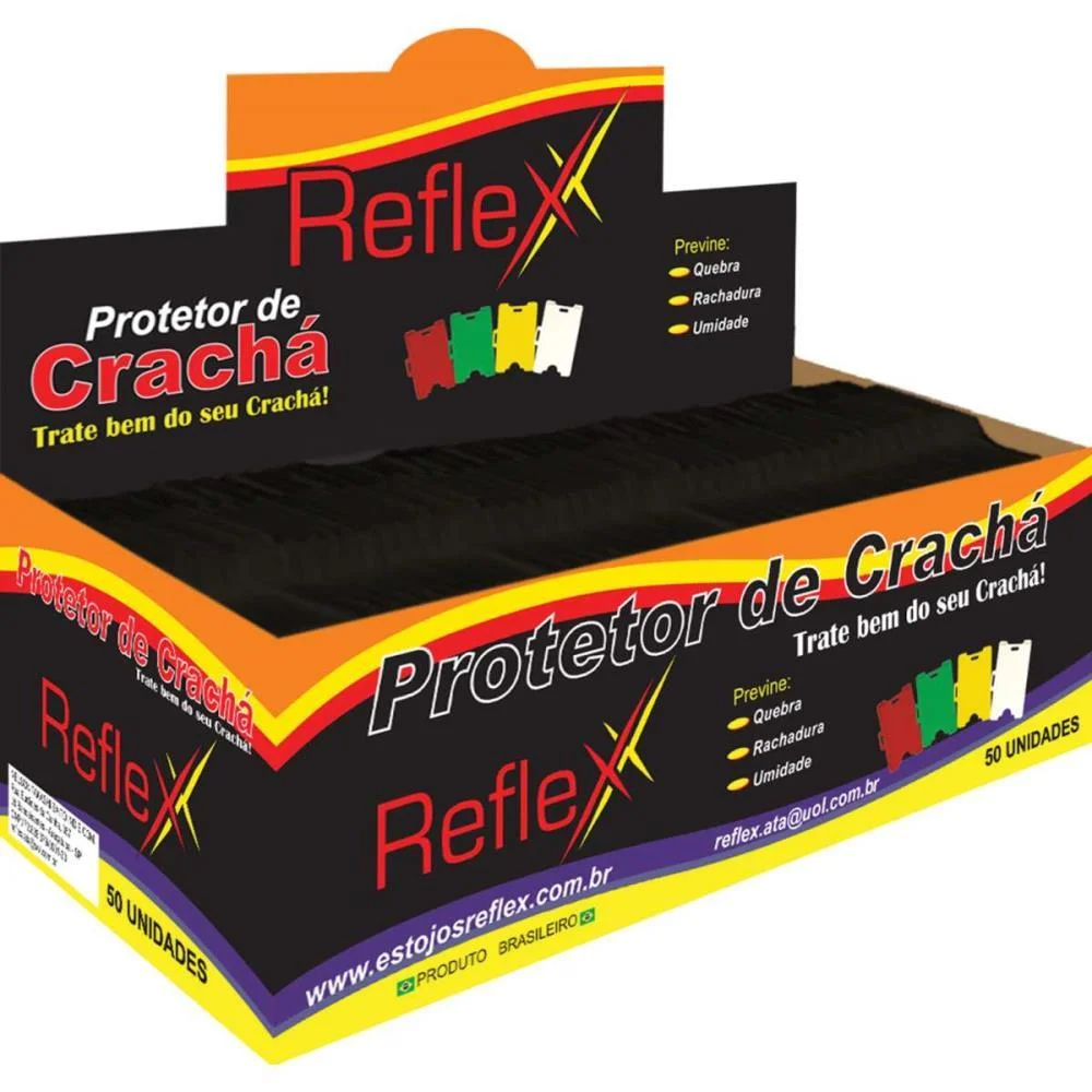Protetor Para Cracha Plastico Preto 54X86Mm Reflex (Cx.c/50) - imagem 5