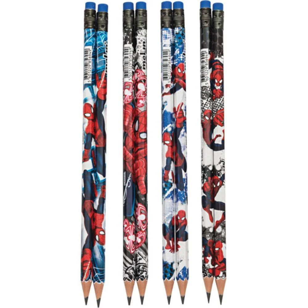 Lapis Preto Sextavado Decorado Spider-Man Hb Nº2 C/Borracha Molin (Pote-48) - imagem 2