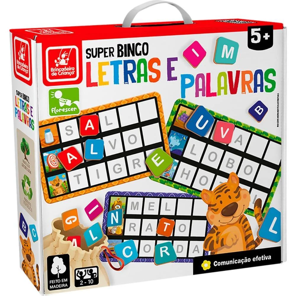 Jogo De Bingo Super Bingo Letras E Palavras Brinc. De Crianca (Unidade) - imagem 4