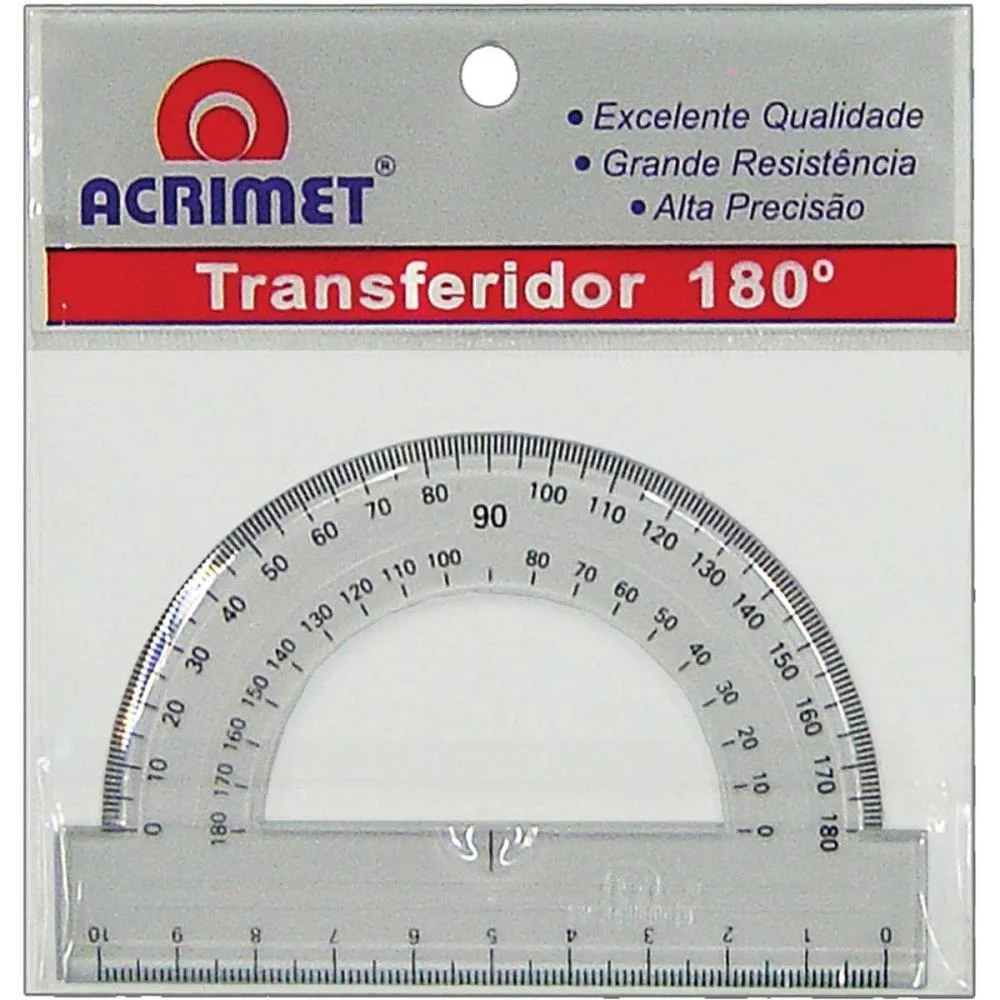 Transferidor Poliestireno 180 Graus Acrimet (Pct.c/06) - imagem 3