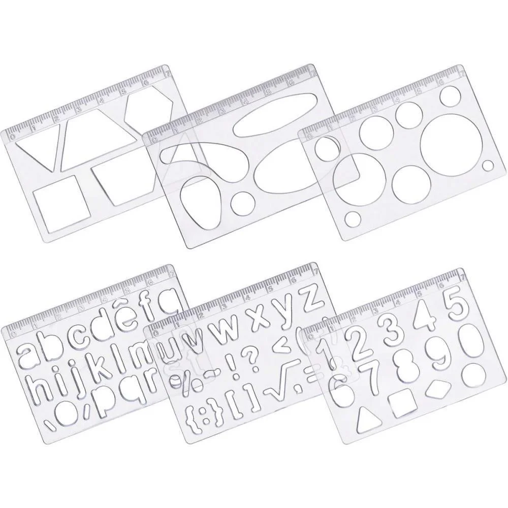 Regua Plastica Kit Desenho Cristal Maxcril (Kit) - imagem 3
