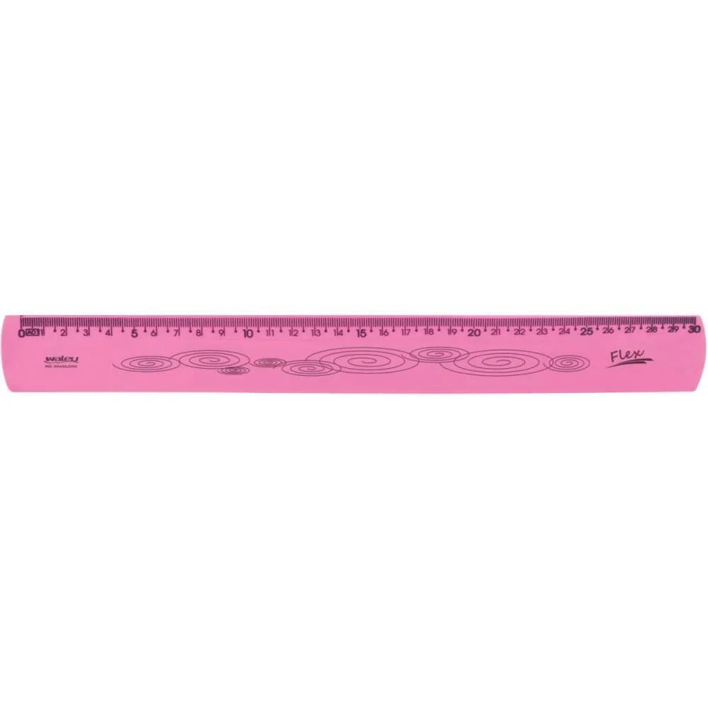 Regua Mole Neon Flexivel 30Cm. Rosa Maxcril (Pct.c/10) - imagem 2