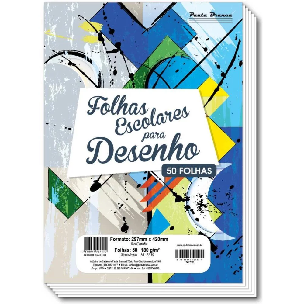 Papel Sulfite A3 Pb60 180G. 60Kg Pct.c/50Fls. Pauta Branca (Pacote) - imagem 2
