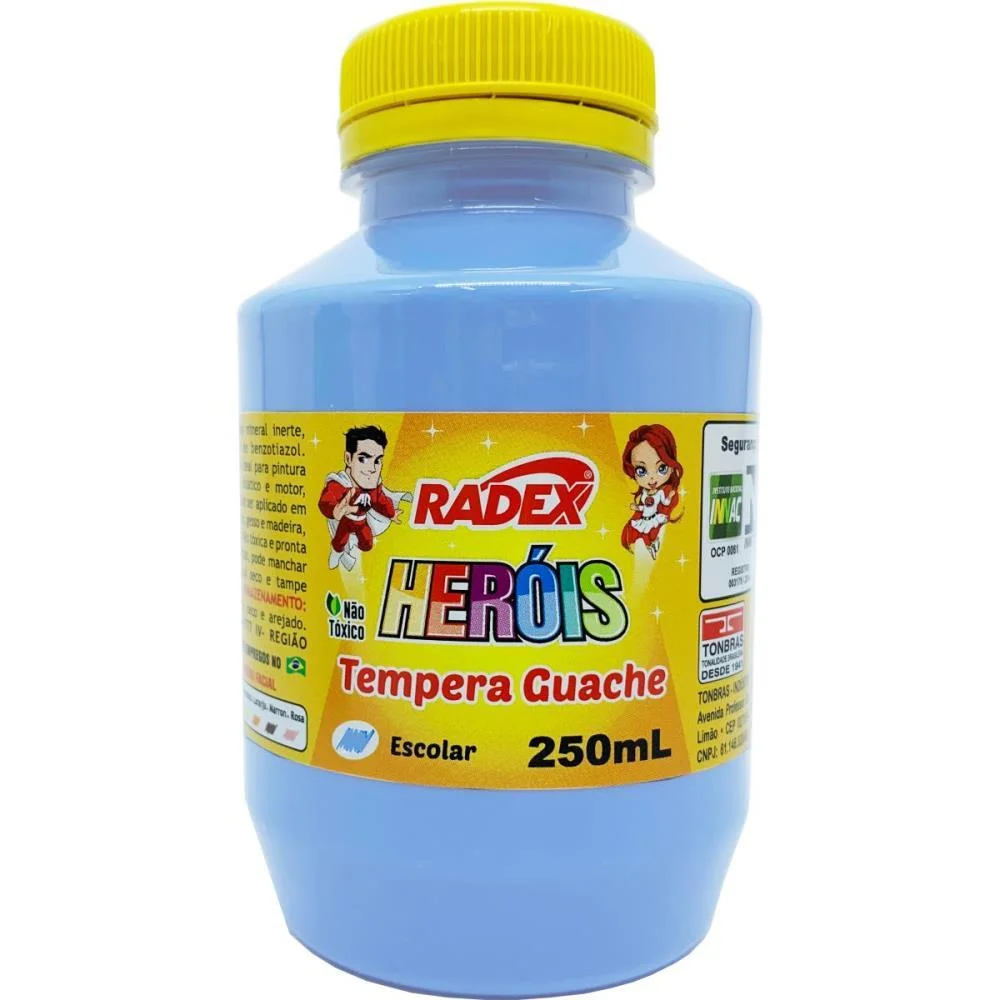 Tinta Guache 250Ml Azul Claro Radex (Pct.c/03) - imagem 2