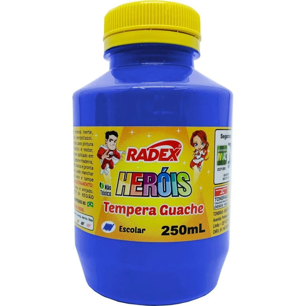 Tinta Guache 250Ml Azul Escuro Radex (Pct.c/03) - imagem 3