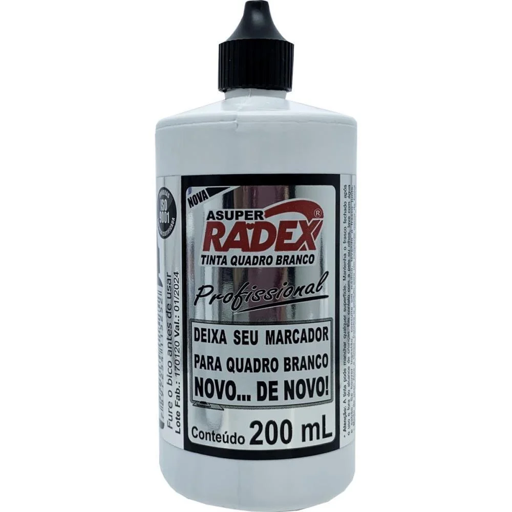 Tinta Marcador Quadro Branco Reabastecedor 200Ml Preto Radex (Unidade) - imagem 3
