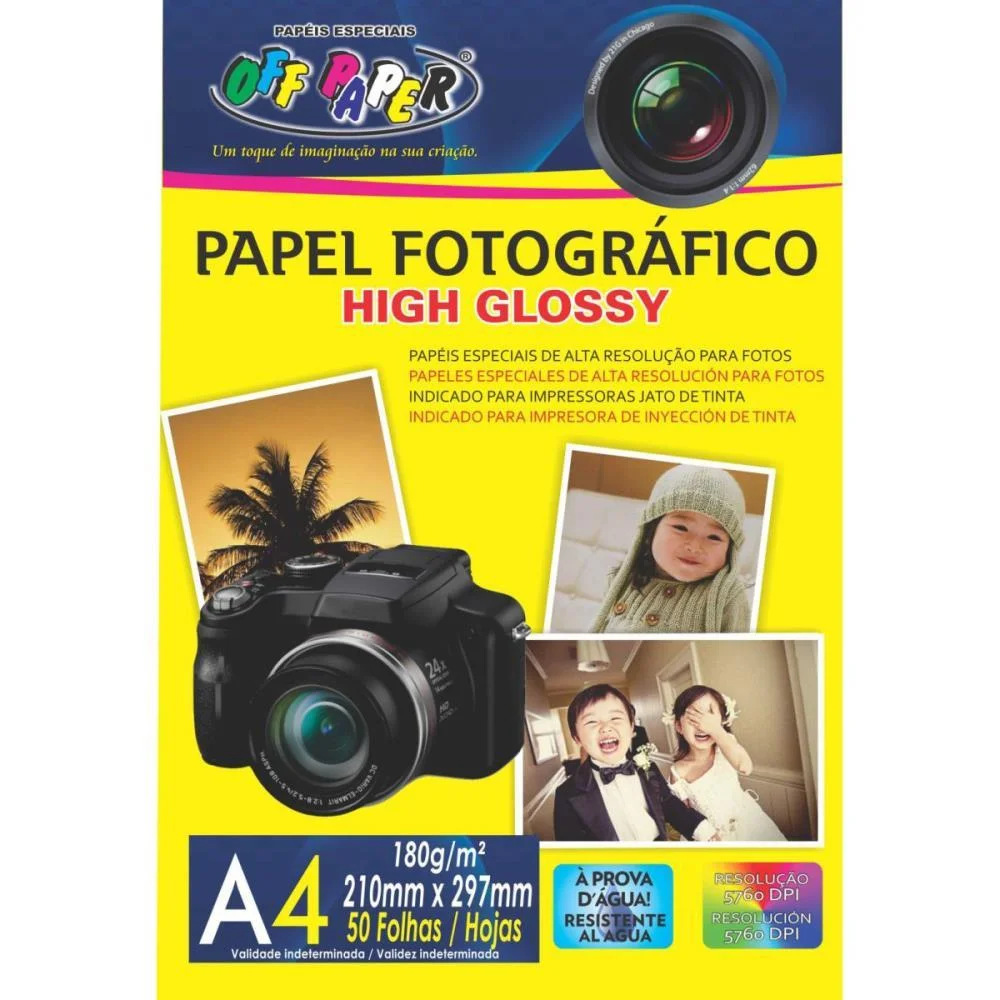 Papel Fotografico Inkjet A4 High Glossy 180G Off Paper (Pct.c/50) - imagem 2