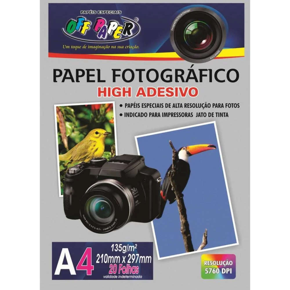 Papel Fotografico Inkjet A4 High Adesivo 135G Off Paper (Pct.c/20) - imagem 2
