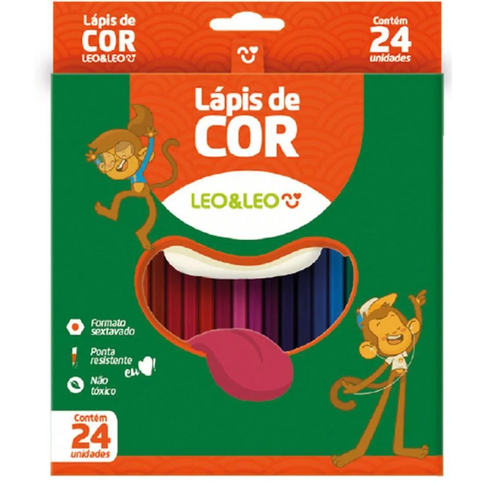 Lapis De Cor Sextavado Leo E Leo 24 Cores Leonora (Pct.c/06) - imagem 2