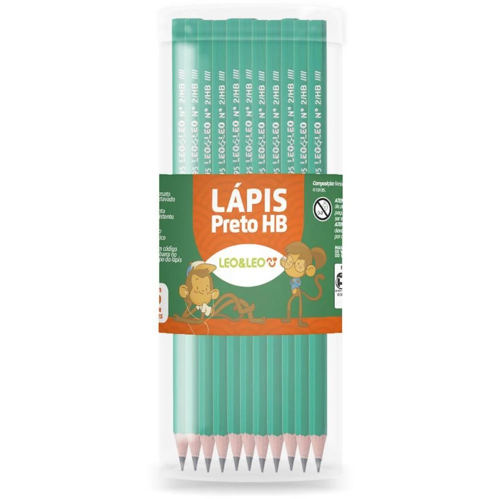 Lapis Preto Sextavado Leo E Leo Verde Hb Leonora (Pote-72) - imagem 2
