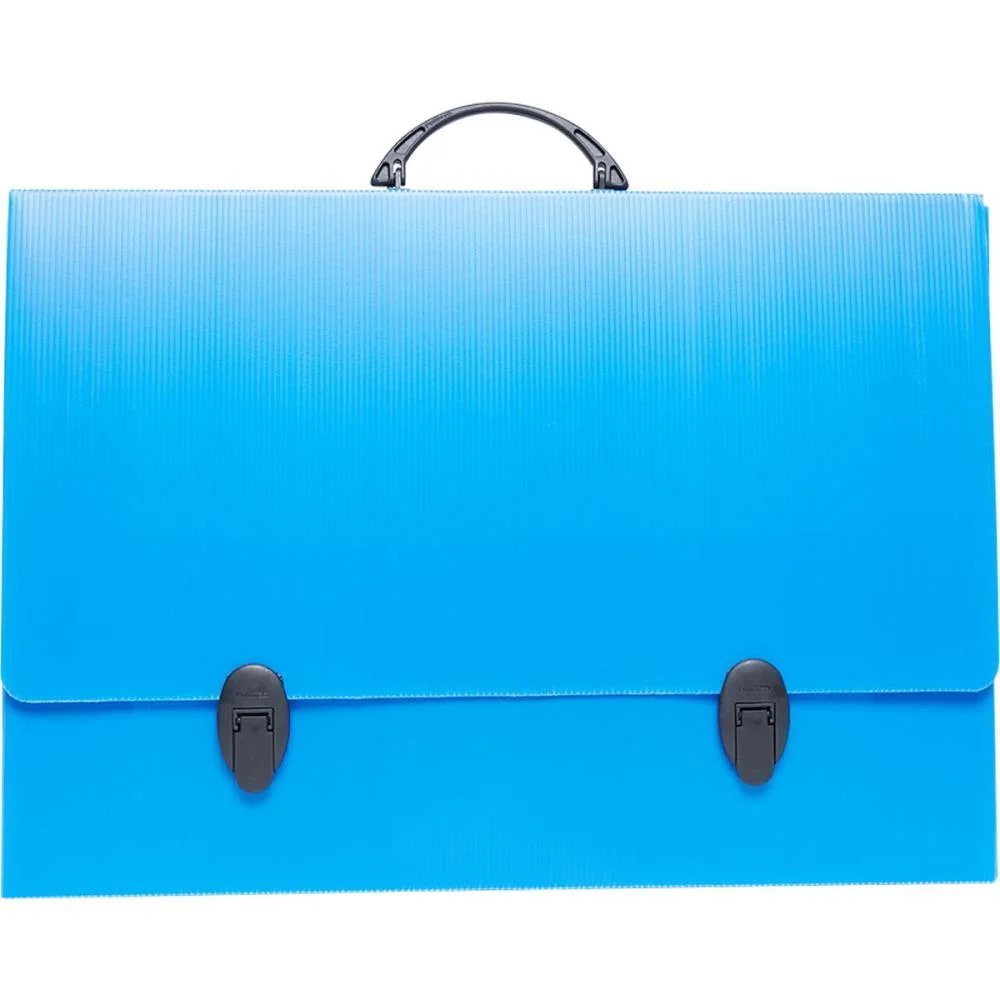 Maleta Novaonda Com Alca A-3 Azul C/Fecho 3,5Cm Polibras - imagem 3