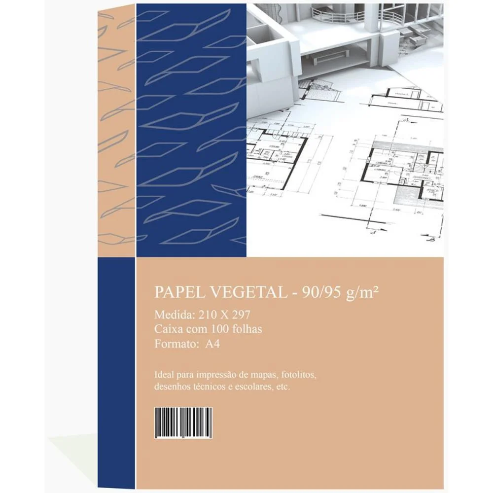 Papel Vegetal A4 90/95G. 210X297Mm Mares (Cx.c/100) - imagem 2