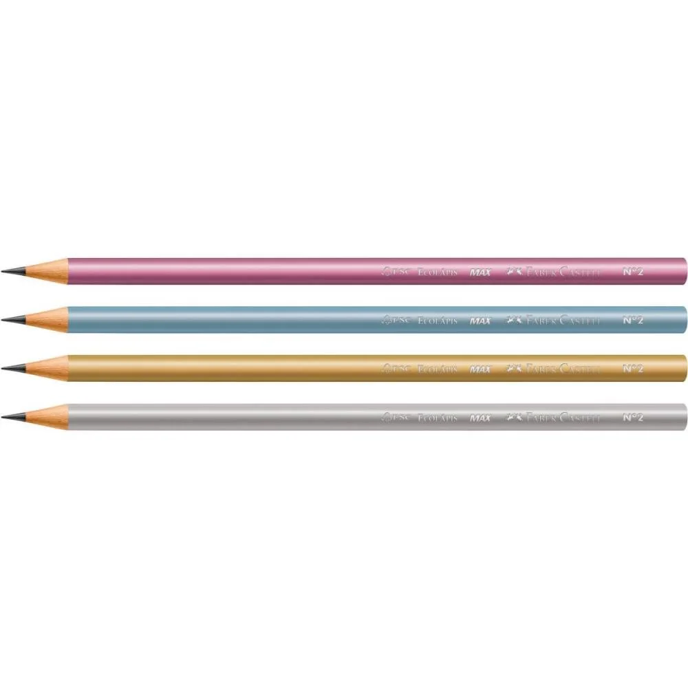 Lapis Preto Redondo Ecolapis Grafite Metallic Faber-Castell (Cx.c/72) - imagem 4