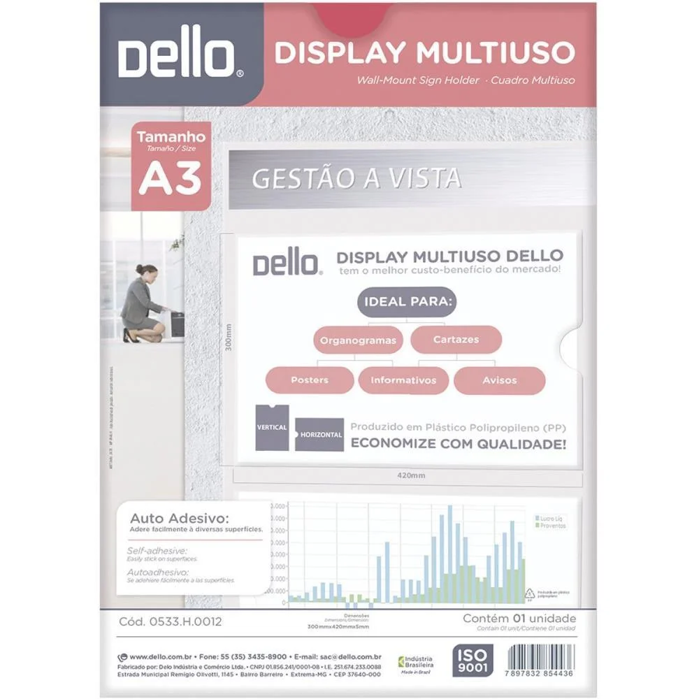 Quadro Multiuso A3 Cristal Dello (Unidade) - imagem 5