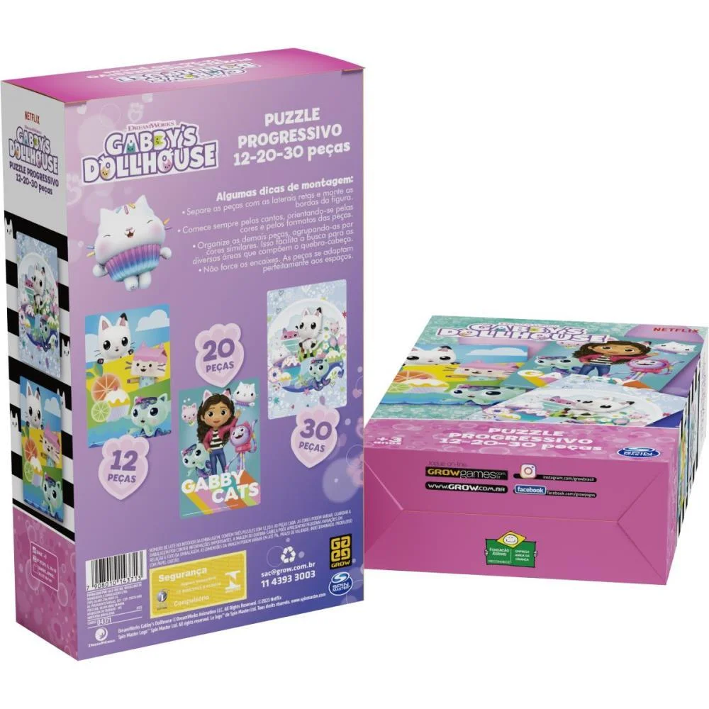 Quebra-Cabeca Cartonado A Casa Da Gabby 48Pcs Grow (Unidade) - imagem 5
