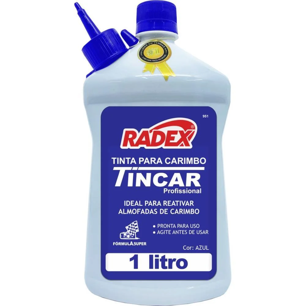 Tinta Para Carimbo 1 Litro Azul Radex - imagem 3