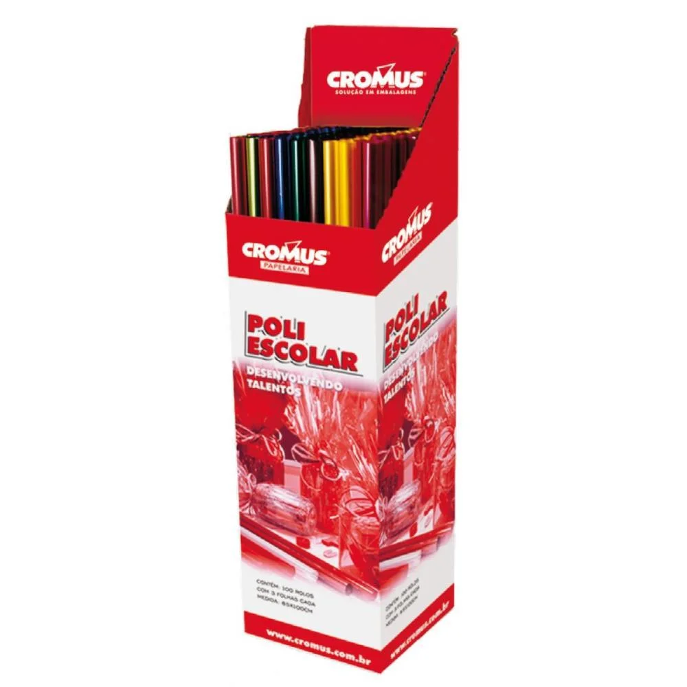 Papel Celofane 85Cmx1,00M.poli Incolor C/03F. Cromus (Dp.c/100) - imagem 4