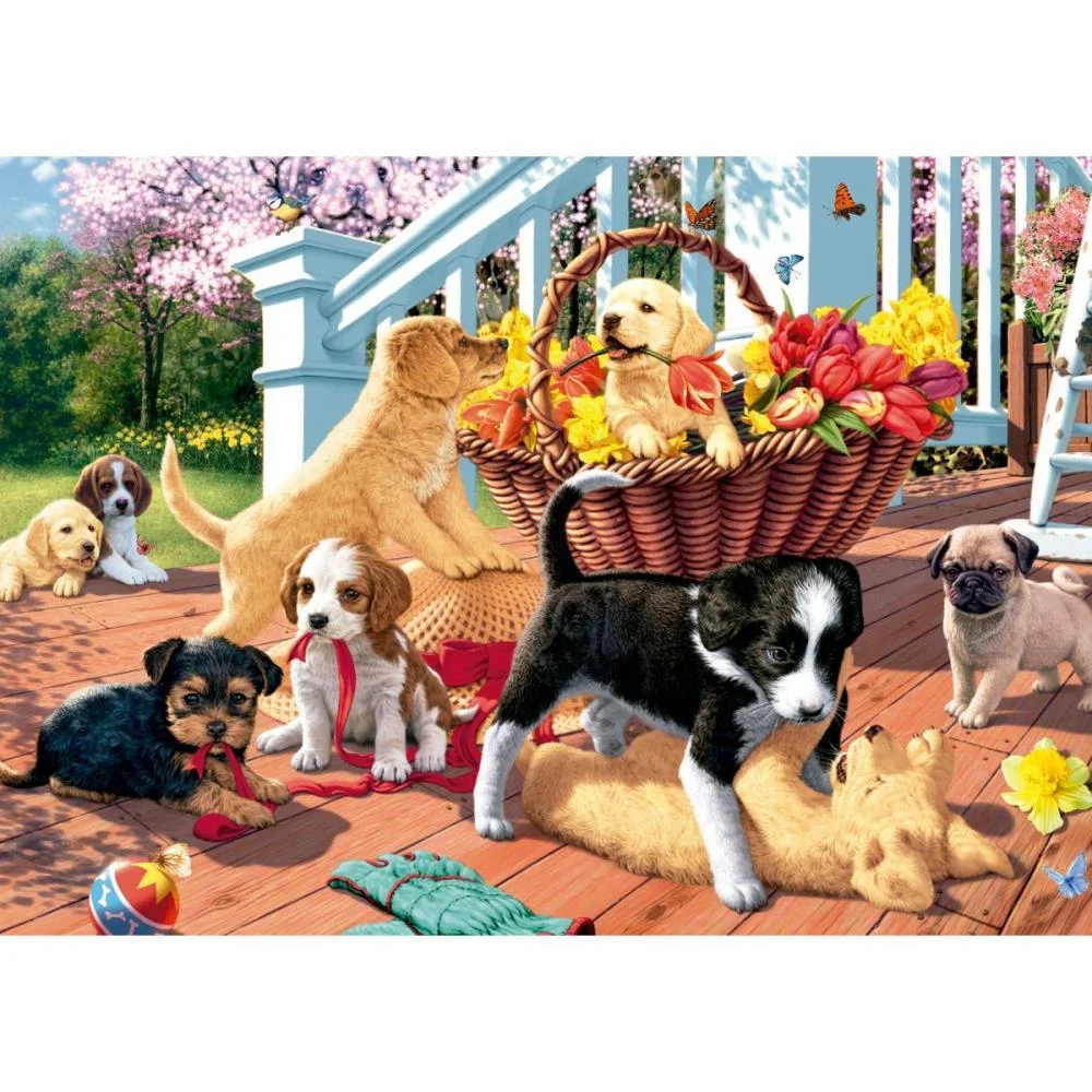 Quebra-Cabeca Cartonado Filhotes Brincando 1000Pcs Grow (Unidade) - imagem 4