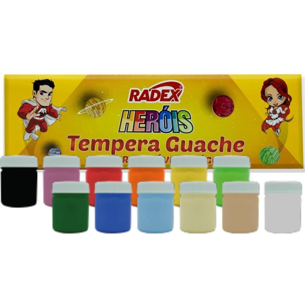 Tinta Guache 015Ml 12 Cores Radex (Estojo) - imagem 3