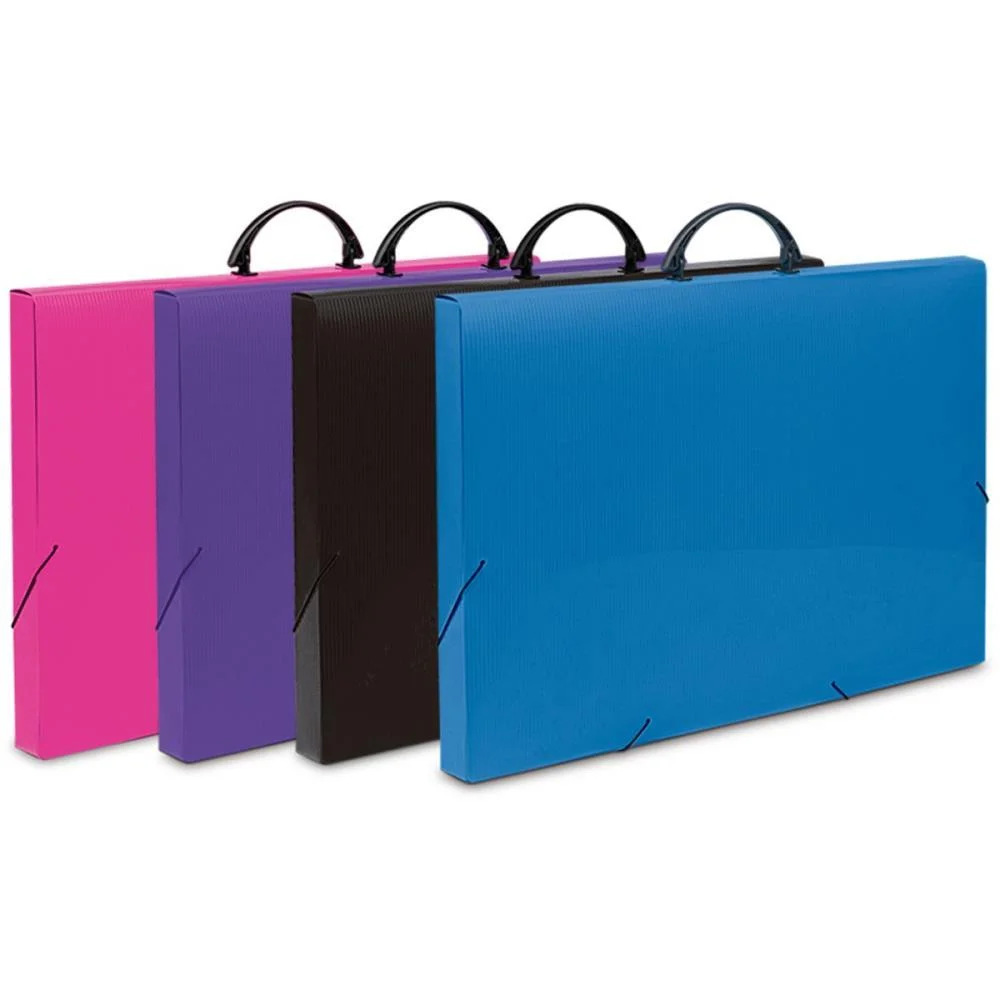 Maleta Plastica Com Alca Colors A3 Preta 35X33X50,5Cm Polibras - imagem 4