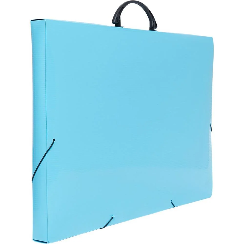 Maleta Plastica Com Alca Colors A3 Azul 35X33X50,5Cm Polibras - imagem 3