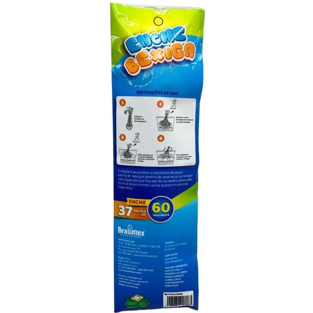 Brinquedo Diverso Enche Bexigas C/37 Baloes Brasilflex (Unidade) - imagem 4