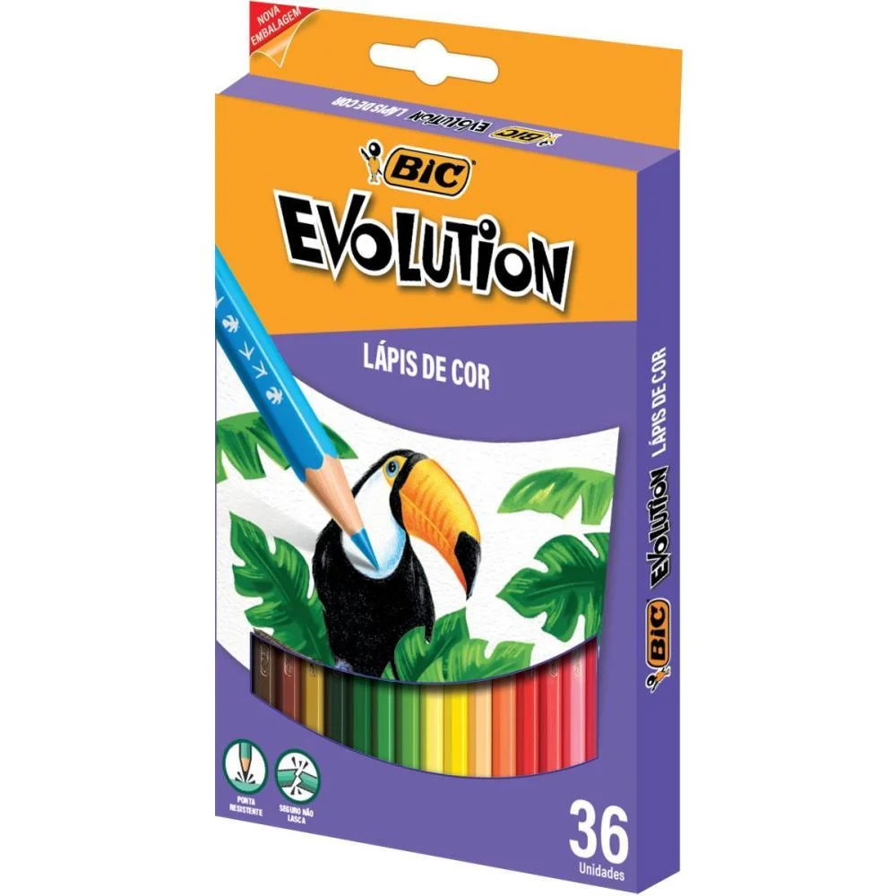 Lapis De Cor Sextavado Evolution 36 Cores Bic (Pct.c/03) - imagem 2