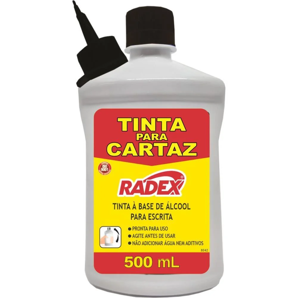 Tinta Marcador Permanente Tinta Refil Cartaz 500Ml. Pret Radex (Unidade) - imagem 2