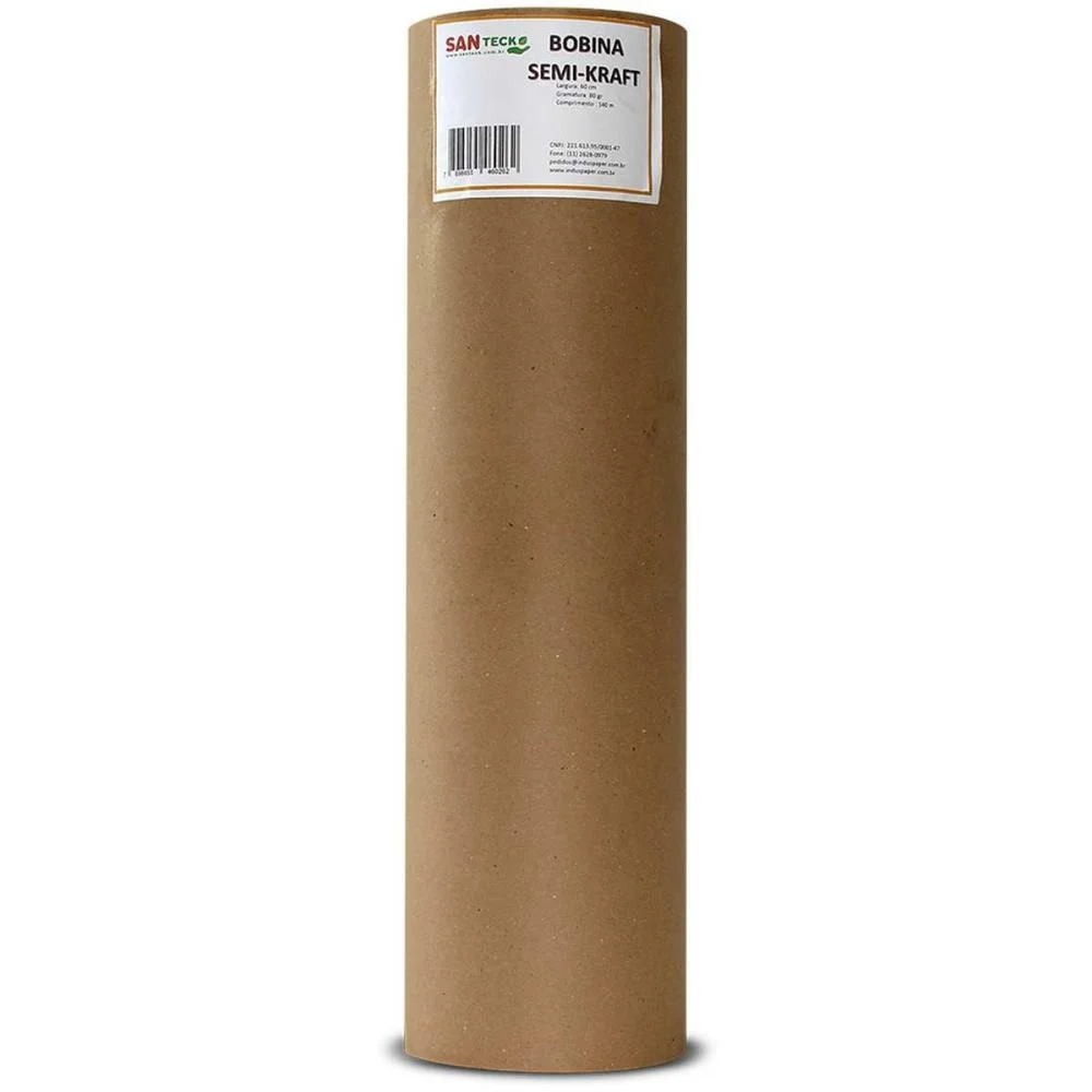 Papel Kraft Bobina 60Cmx200M. 80G. C/Brilho Santeck (Bobina) - imagem 4